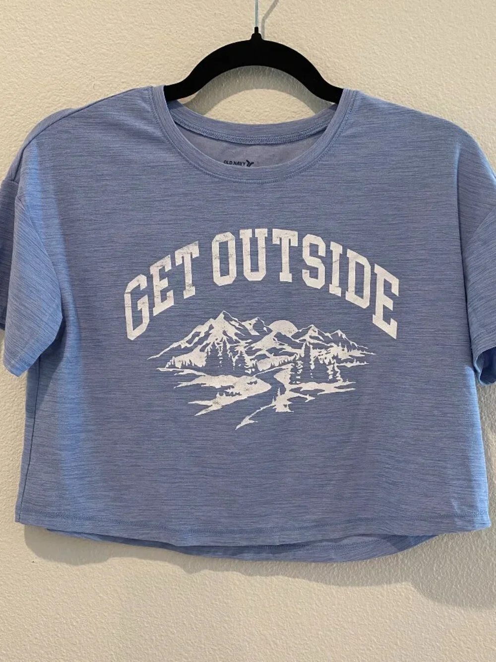 Old Navy Girls Breathe ON Get Outside Graphic Cropped Tee Periwinkle Blue XL